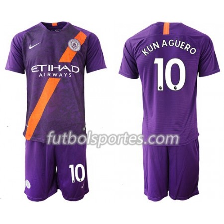 Camisetas Manchester City Kun Aguero 10 Niño Tercera Equipacion 2018/2019